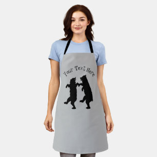 Tablier Silhouette de deux ours noirs dansant ensemble