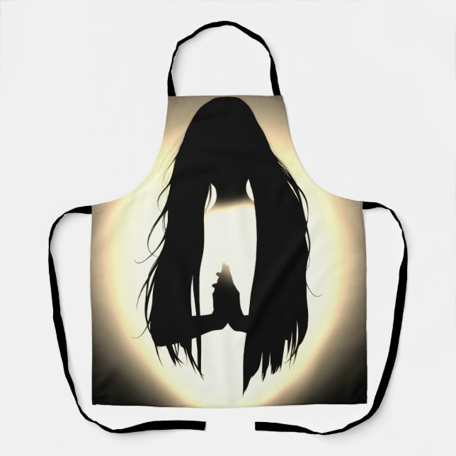 Tablier Silhouette de femme priante – Conception Foi & Grâ (Recto)
