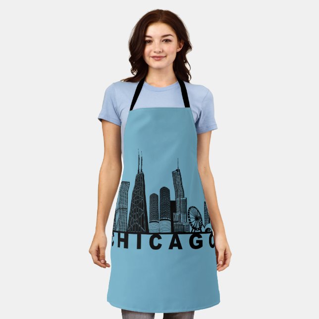 Tablier Silhouette de l'horizon de Chicago  (Porté)