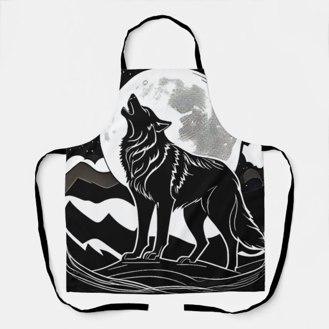 Tablier Silhouette Wolf de nuit (Recto)