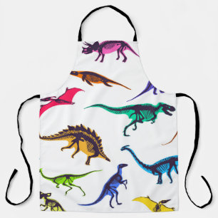 Tablier Silhouettes de dinosaures : motif de croquis vinta