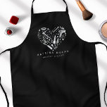 Tablier Silver Salon Heart Styliste Nom personnalisé<br><div class="desc">Silver Salon Heart Styliste Nom personnalisé Apron</div>