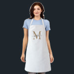 Tablier Simple Black Gold Monogramme Élégant Script fémini<br><div class="desc">Simple Black Gold Monogramme Élégant Feminine Script Apron</div>