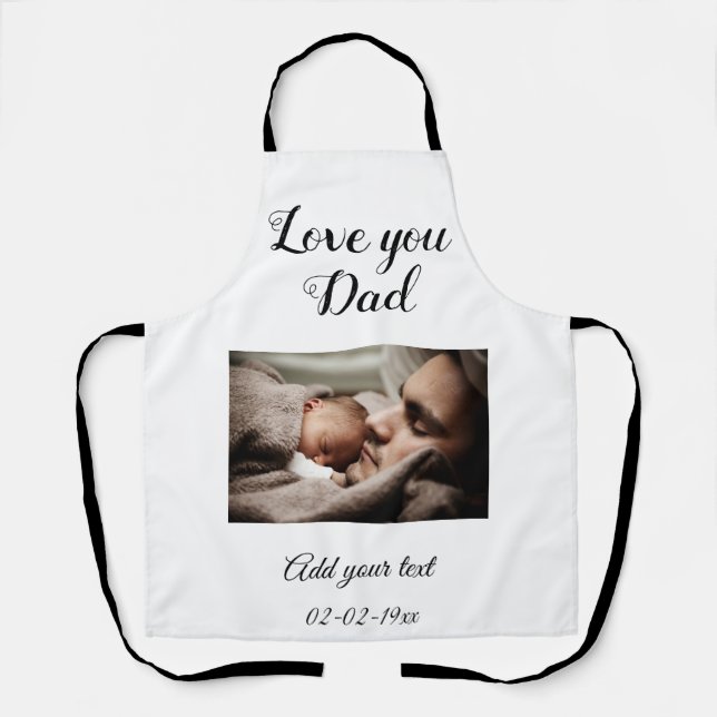 Tablier simple couleur minime carte de fête des pères phot (Recto)