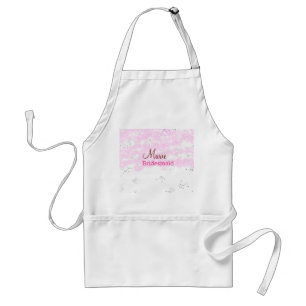 Tablier simple minimal add name monogram pink bridesmaid