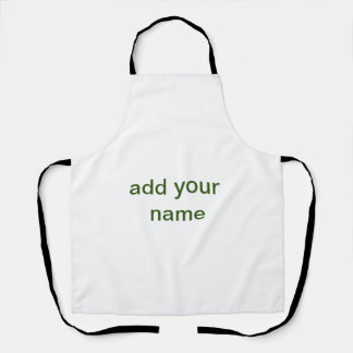 Tablier Simple minimal vert ajoutez votre texte nom photo