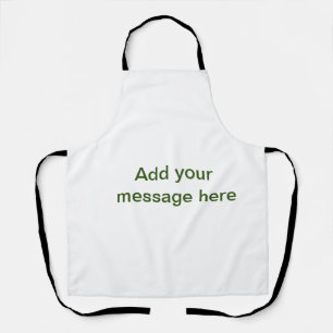 Tablier Simple minimal vert ajoutez votre texte nom photo