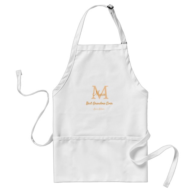 Tablier simple minimum meilleur grand-mère jamais orange m (Devant)