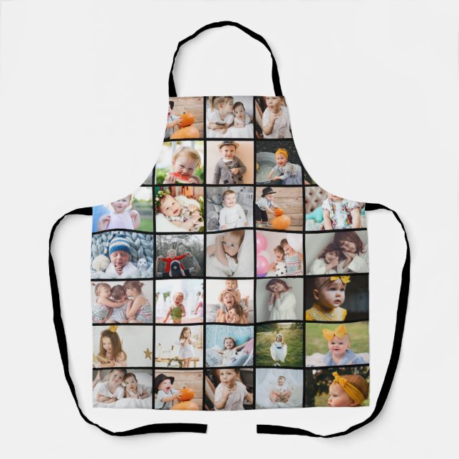 Tablier Simple Moderne Collage de 29 Photos Taille Moyenne (Recto)