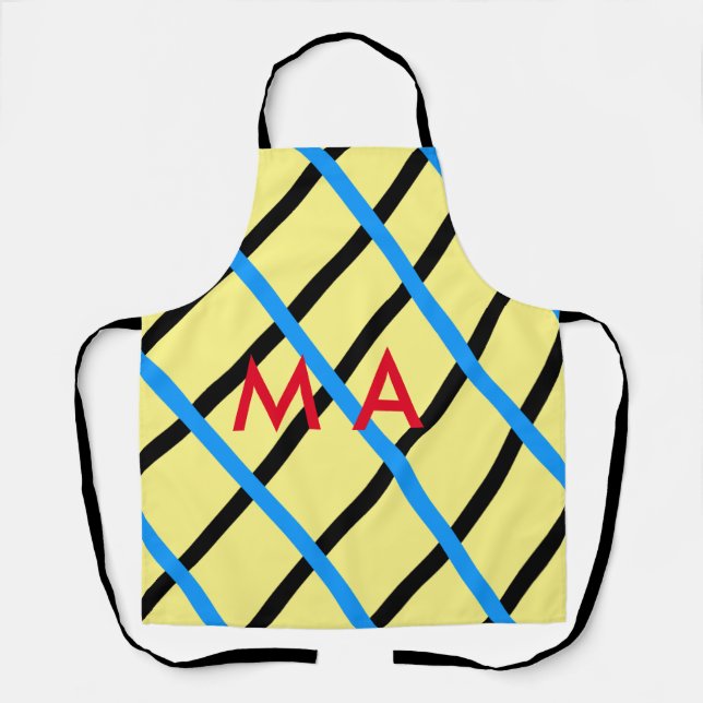 Tablier Simple monogramme ajouter votre nom lettre man min (Recto)