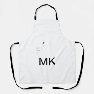 Tablier Simple monogramme minimaliste ajouter du texte avi