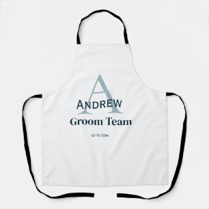 Tablier simple monogramme personnalisé groomsmen