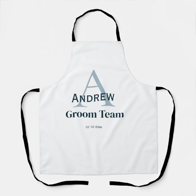 Tablier simple monogramme personnalisé groomsmen (Recto)