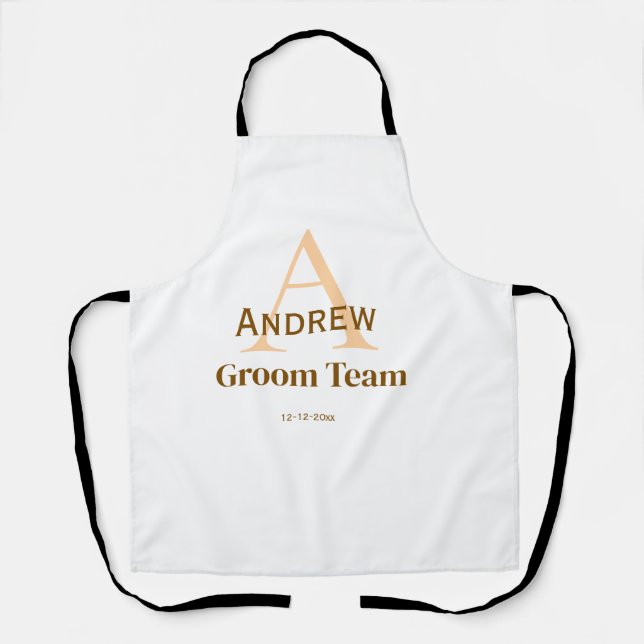 Tablier simple monogramme personnalisé groomsmen (Recto)
