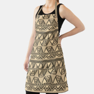 Tablier Simple Motif d'art tribal Brown