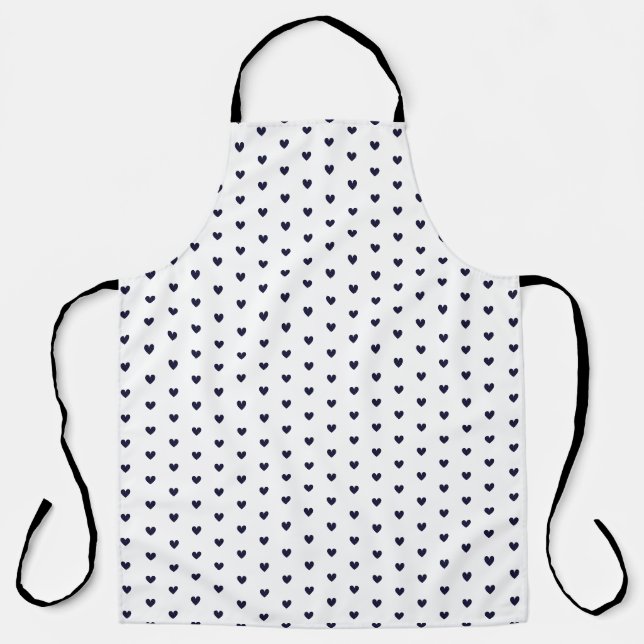 Tablier Simple Motif de coeur minuscule - Fille noire et b (Recto)