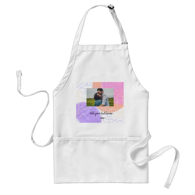 Tablier simple nom minimal customisé monogramme couple (Devant)