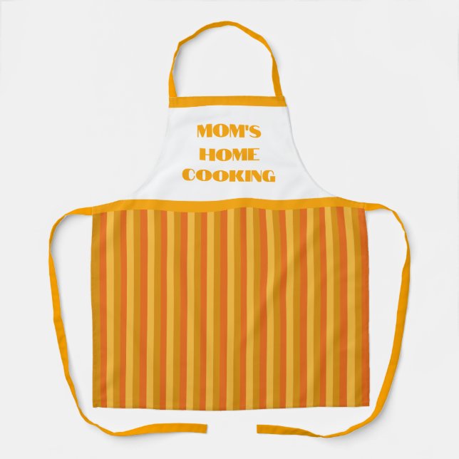 Tablier Simple Orange Stripe Maman's Home Cuisine Apron (Recto)