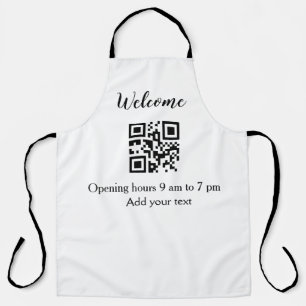 Tablier Simple ouverture de bienvenue code-barres QR ajout