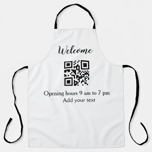 Tablier Simple ouverture de bienvenue code-barres QR ajout (Recto)
