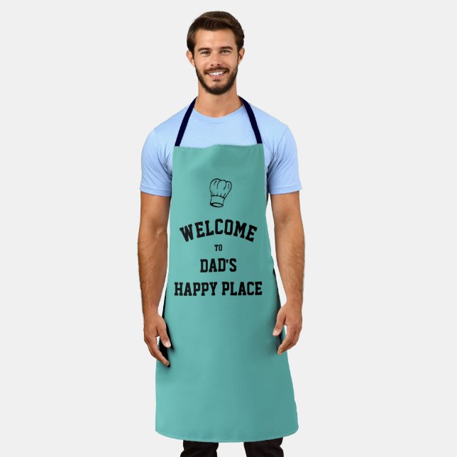 Tablier Simple PERSONNALISÉ PLACE HAPPY DE DAD Aqua Apron (Porté)