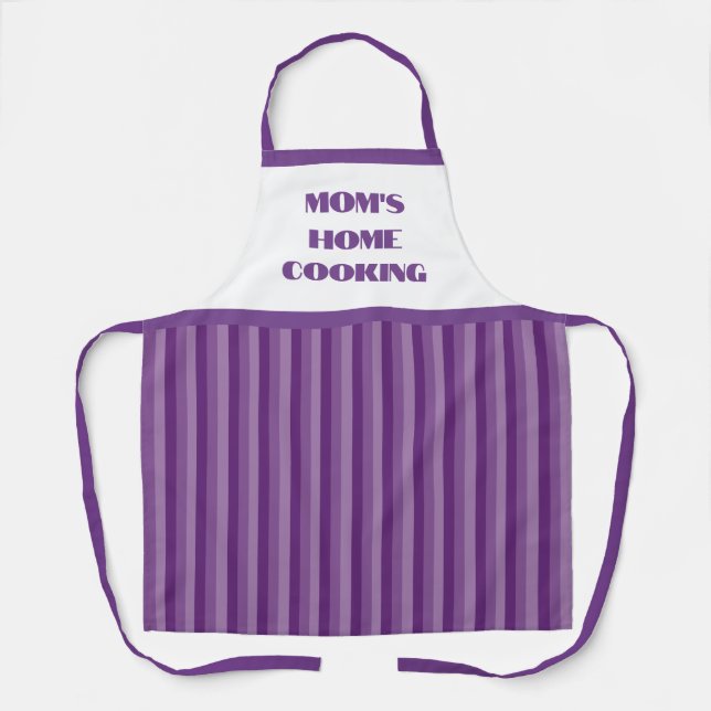 Tablier Simple Purple Stripe Maman's Home Cuisine Apron (Recto)