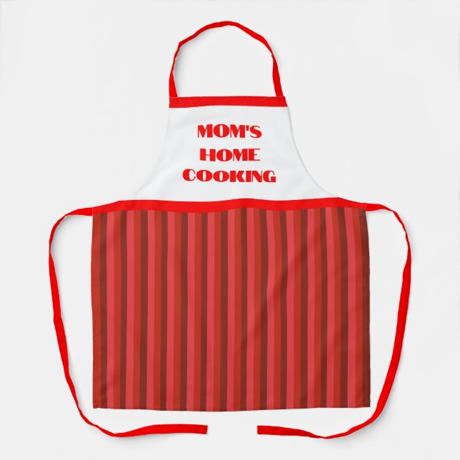 Tablier Simple Red Stripe Maman's Home Cuisine Apron (Recto)