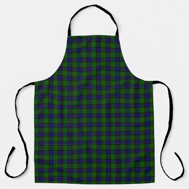 Tablier Sinclair tartan bleu vert plaid (Recto)