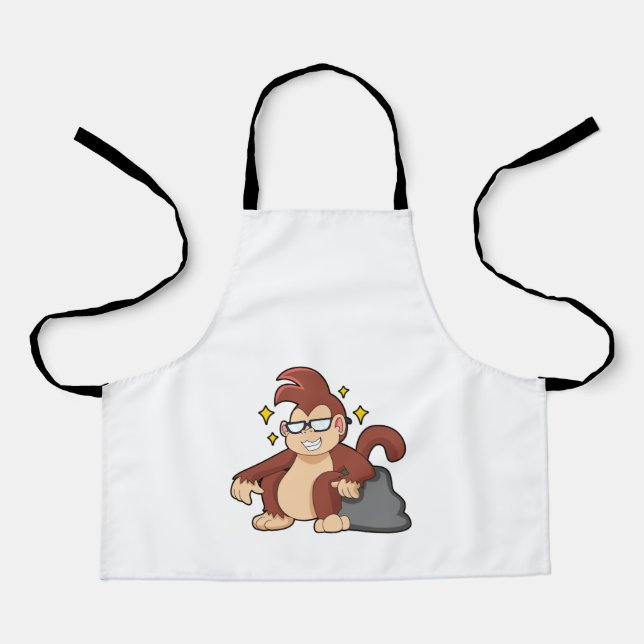 Tablier Singe avec des lunettes de soleil (Recto)