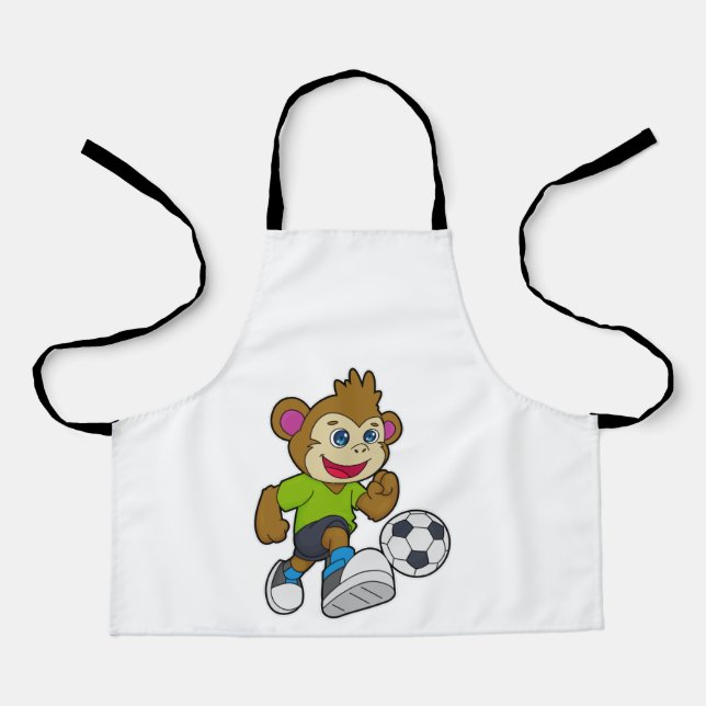 Tablier Singe comme joueur de football avec Soccer (Recto)