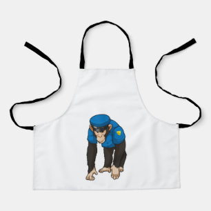 Tablier Singe comme policier avec Uniforme