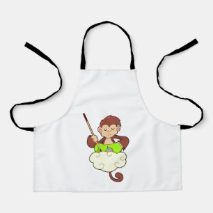 Tablier Singe en pattes croisées sur nuages