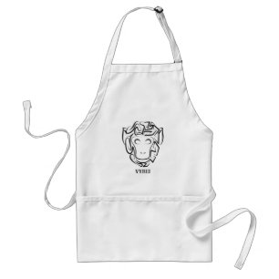 Tablier Singe tribal noir et blanc