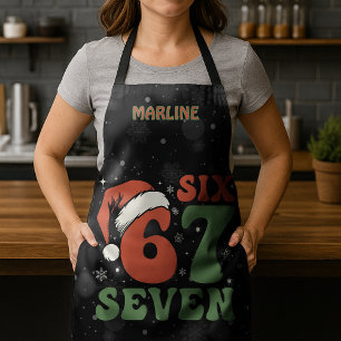 Tablier Six Seven 67 Chapeau de Père Noël Drôle Noël Xmas 