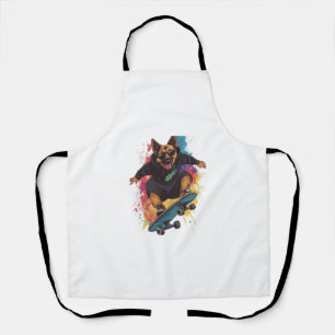 Tablier Skater Shepherd � Chien de skateboard cool