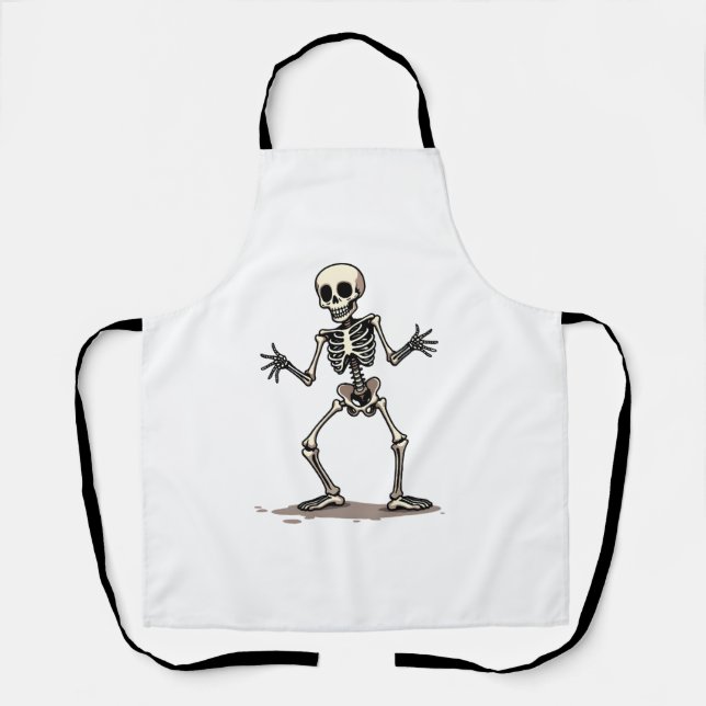 Tablier Skeleton Doing Dab - Drôle Halloween Dance Shi (Recto)