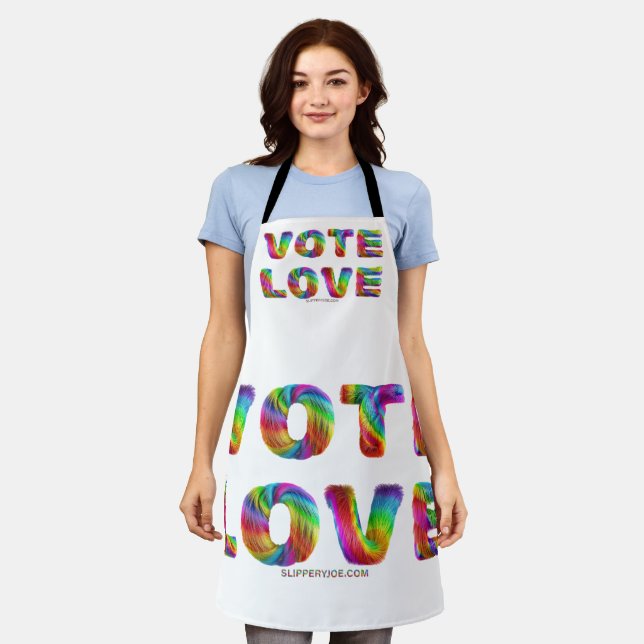 Tablier SlipperyJoe vote amour égalité fourrure de couleur (Porté)