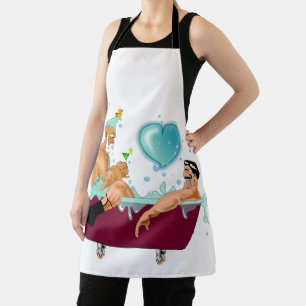 Tablier SlipperyJoe's deux gays hommes aiment la baignoire