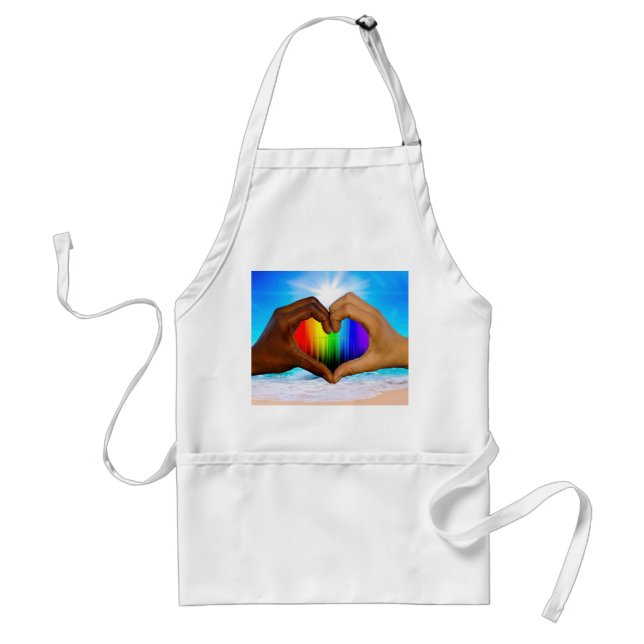 Tablier SlipperyJoe's deux mains coeur interracial mâle h (Devant)