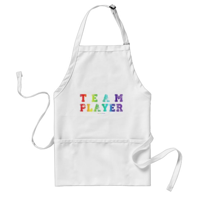 Tablier SlipperyJoe's Team Player words pride colors rainb (Devant)