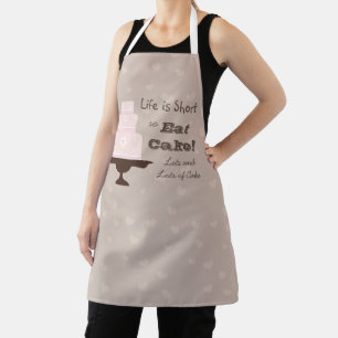 Tablier Slogan "La vie est courte, alors mangez du gâteau"