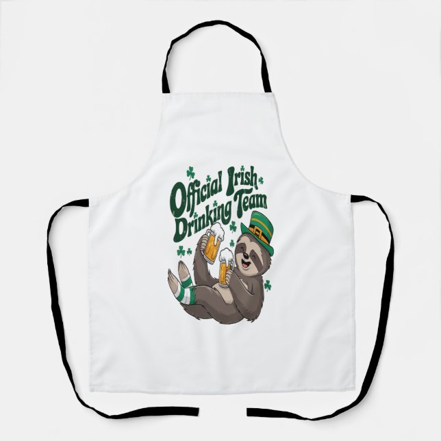 Tablier Sloth Irish Drinking St Patrick's Day (Recto)