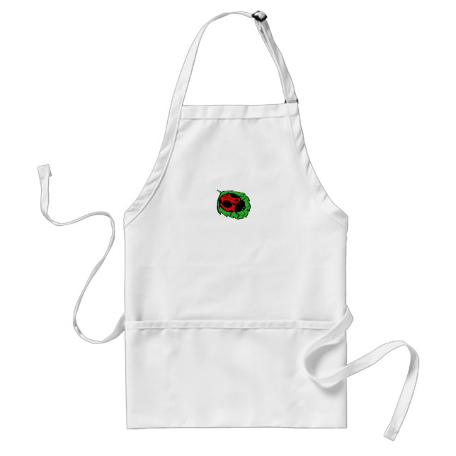 Tablier Smiling Ladybug sur Green Leaf Mini - (Devant)