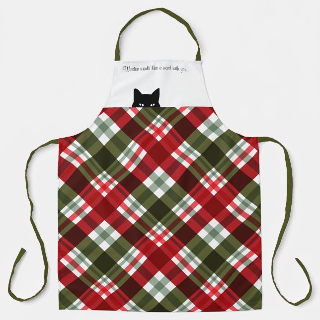 Tablier Sneaky Cat Royal Stewart Tartan Plaid (Recto)