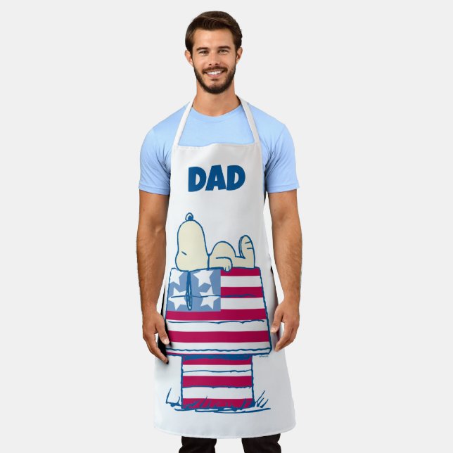 Tablier Snoopy sur 4 juillet Dog House | Ajouter Votre Nom (Porté)