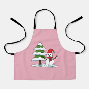 Tablier Snowman avec Snowman Pine Tree