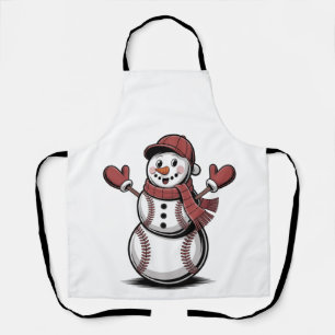 Tablier Snowman Baseball Noël Amateurs de sport
