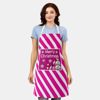 Tablier snowman Candy Cane Stripe Merry Christmas