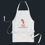 Tablier Snowman Cupcake Design<br><div class="desc">A sweet faced cupcake snowman wearing white frosting and red accessories. A fun holiday baking apron.</div>