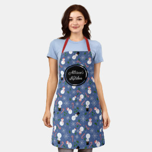 Tablier Snowman Snowflake hiver Personnalisé Noël Apron
